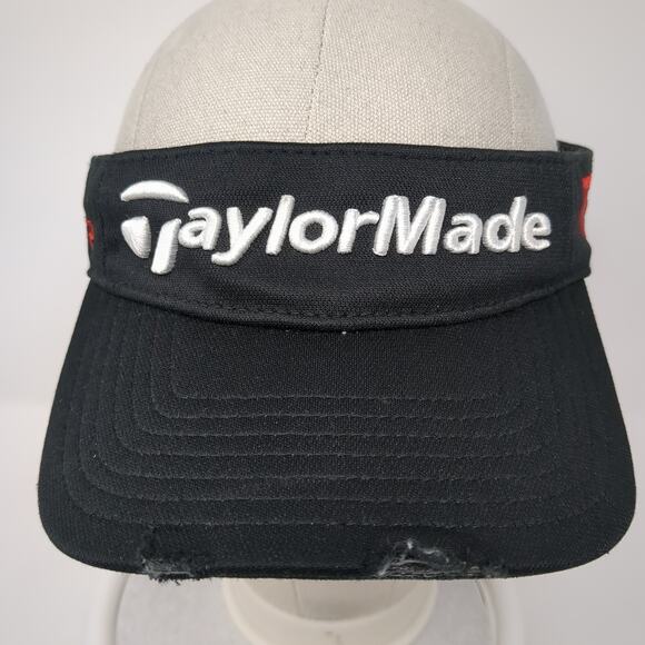 TaylorMade Slideback Visor Hat Solid Black One Size Embroidered Outdoor - Picture 2 of 9